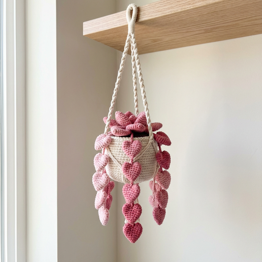 Crochet Hanging Plants Pattern Bundle - 5 Realistic Succulents & Flowers (Digital Download)