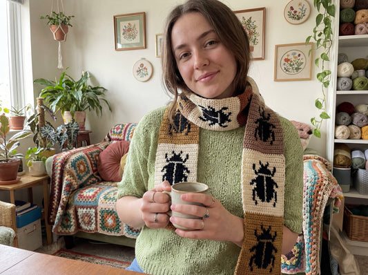 The Botanical Beetle Scarf - Digital Crochet Pattern (PDF)