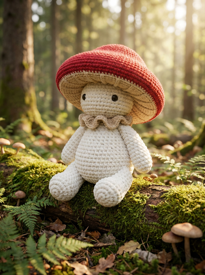 Cute Sitting Mushroom Boy Amigurumi - Detailed Crochet PDF Pattern